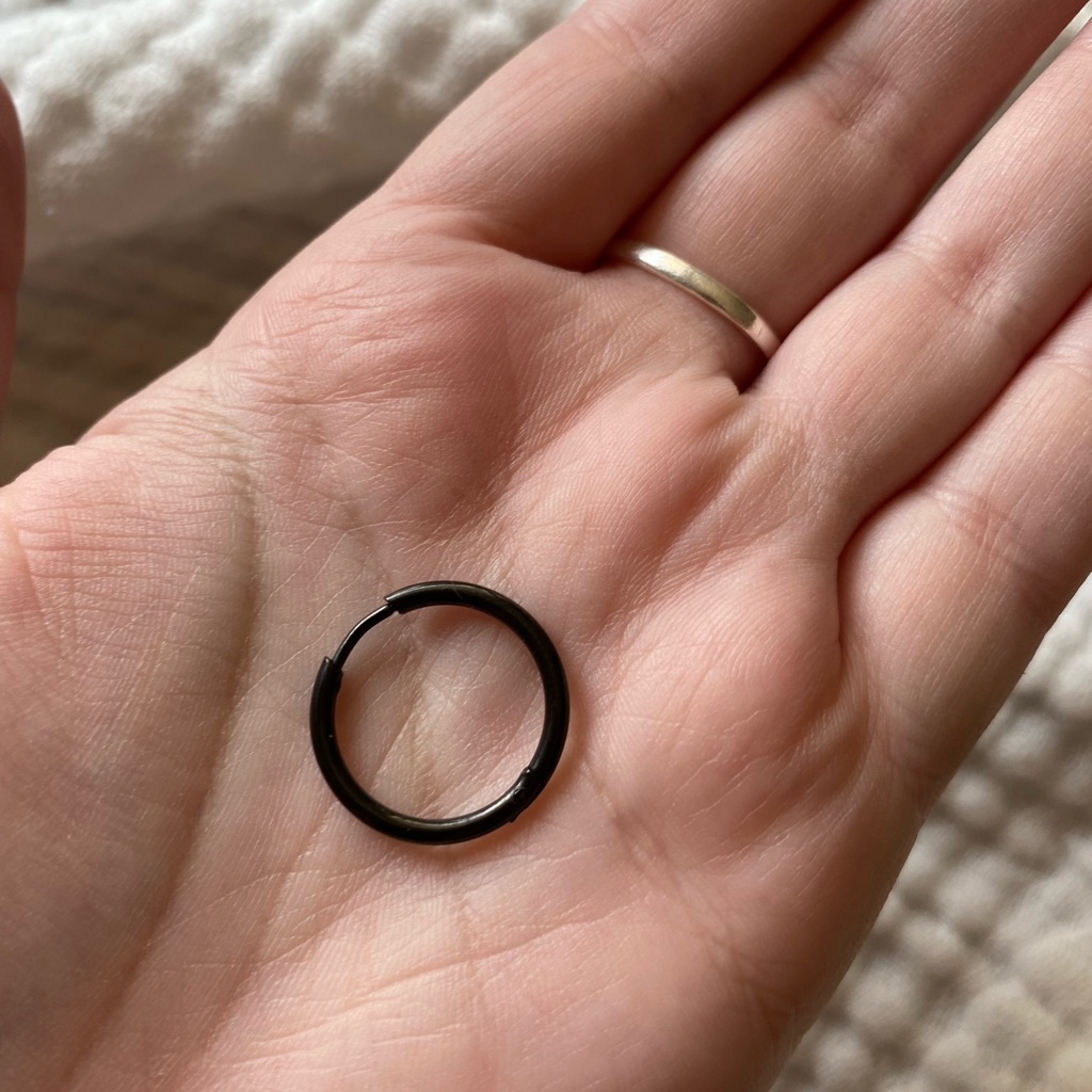 Black Surgical Steel Earring
